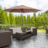 easycomfort easycomfort ombrellone da giardino con manovella e testa inclinabile 300x245cm caffe
