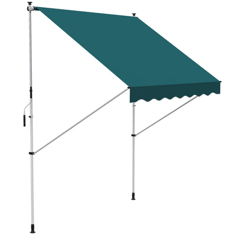 easycomfort easycomfort tenda da sole con manovella telaio telescopico e angolo regolabile verde 200x150cm
