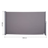 easycomfort easycomfort tenda da sole laterale e avvolgibile protezione vento privacy 3x1.6m grigio
