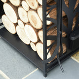 easycomfort easycomfort potalegna per camino in acciaio nero e antiruggine con accessori 46 x 29 x 70cm
