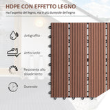 easycomfort easycomfort piastrelle da giardino incastrabili set da 11 mattonelle per esterno pavimentazione giardino marrone 30x30x2.2cm