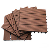 easycomfort easycomfort piastrelle da giardino incastrabili set da 11 mattonelle per esterno pavimentazione giardino marrone 30x30x2.2cm