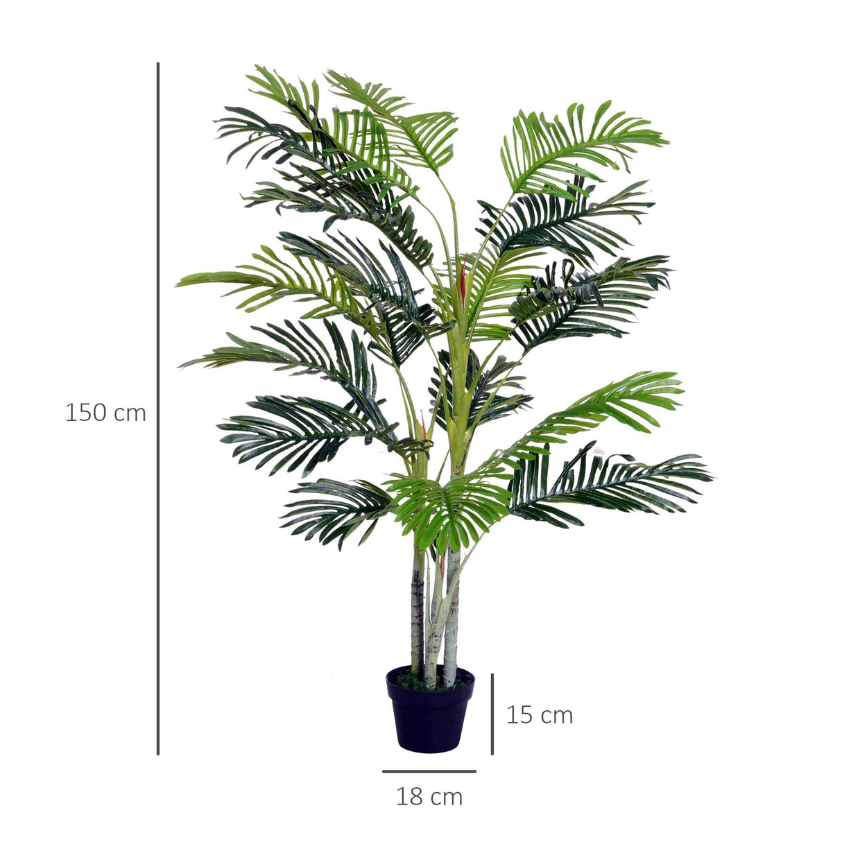 easycomfort pianta finta palma artificiale in vaso da 150cm per interni ed esterni