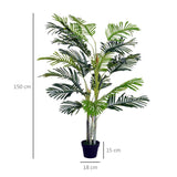 easycomfort pianta finta palma artificiale in vaso da 150cm per interni ed esterni