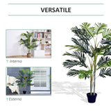 easycomfort pianta finta palma artificiale in vaso da 150cm per interni ed esterni