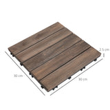 easycomfort piastrelle per esterni pavimento in legno set 27 pezzi montaggio a incastro 30x30x2.5cm