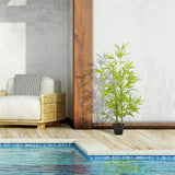 easycomfort set 2 piante di bambu artificiali in vaso da 120cm per interni ed esterni