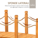 easycomfort ponticello di legno da esterni con sponde in canapa struttura in legno d abete 150x58x58.5cm arancione