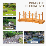 easycomfort ponticello di legno da esterni con sponde in canapa struttura in legno d abete 150x58x58.5cm arancione