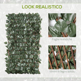 easycomfort finta siepe 8 pezzi parete verde estensibile per esterni in legno e poliestere 200x100cm