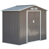 easycomfort cabina casetta da giardino porta utensili in lamiera di ferro grigio 213x127x185cm