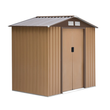 easycomfort cabina casetta da giardino porta utensili in lamiera di acciaio 213x127x185cm