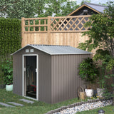 easycomfort casetta porta attrezzi capanno da giardino in acciaio zincato grigio 277 x 191 x 192 cm