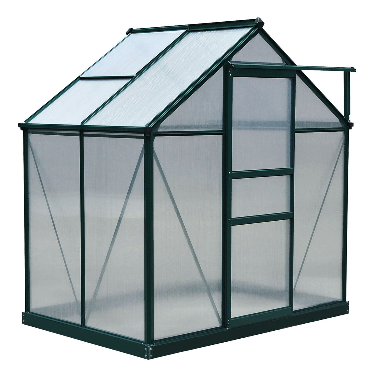 easycomfort serra da giardino in policarbonato anti uv con finestra e porta scorrevole 190x132x201cm