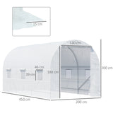 easycomfort easycomfort serra da giardino a tunnel per piante in pe con tubi in ferro bianco 450x200x200cm