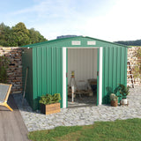easycomfort easycomfort casetta da giardino porta utensili in lamiera di acciaio capanno da giardino in acciaio con base e porte scorrevoli 258x206x178cm verde