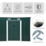 easycomfort easycomfort casetta porta attrezzi in acciaio capanno da giardino con 2 porte scorrevoli 261x133x182cm