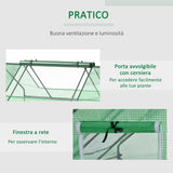 easycomfort serra da giardino in acciaio con rivestimento in pe porte avvolgibili e finestre 180x140x80cm verde