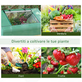 easycomfort serra da giardino in acciaio con rivestimento in pe porte avvolgibili e finestre 180x140x80cm verde
