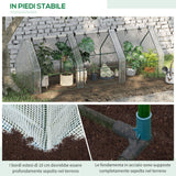 easycomfort easycomfort serra da giardino a tunnel in pe con bordi allungati e porte a cerniera 270x90x90 cm bianco