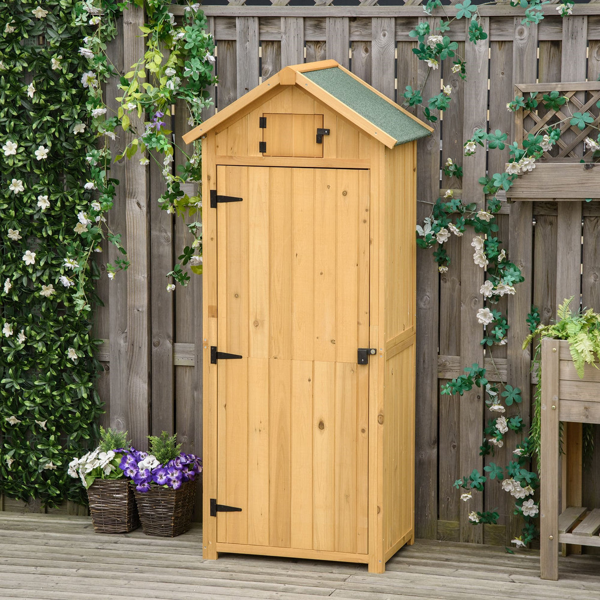 easycomfort easycomfort capanno da giardino porta attrezzi in legno impermeabile 77x54 2x179cm giallo