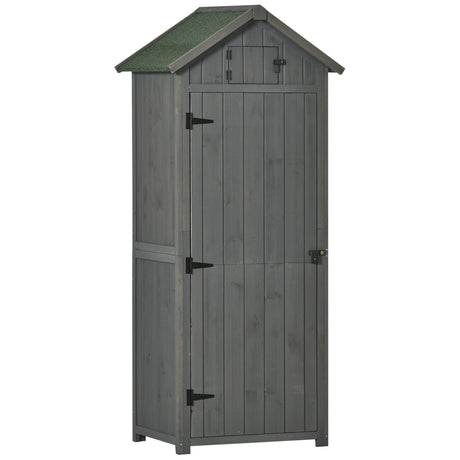 easycomfort easycomfort capanno da giardino porta attrezzi in legno impermeabile 77x54 2x179cm grigio