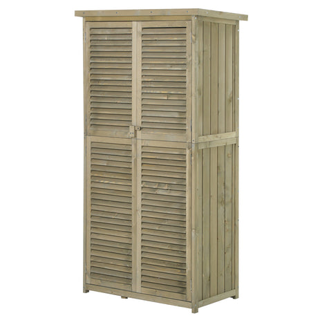 easycomfort easycomfort capanno per utensili da giardino con 4 scompartimenti in legno di abete impermeabile