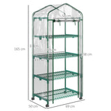 easycomfort serra per piante verticale con scaffale a 4 ripiani in acciaio e pvc bianco 69x50x165cm