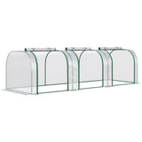easycomfort serra a tunnel in pvc trasparente e acciaio con porte a cerniera 295x100x80 cm
