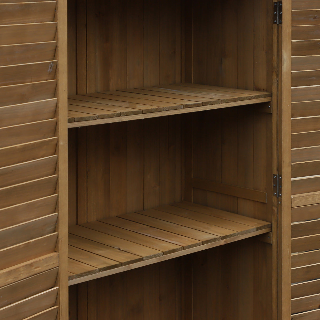 easycomfort armadio porta attrezzi da giardino impermeabile 3 ripiani in legno 87x46.5x160cm