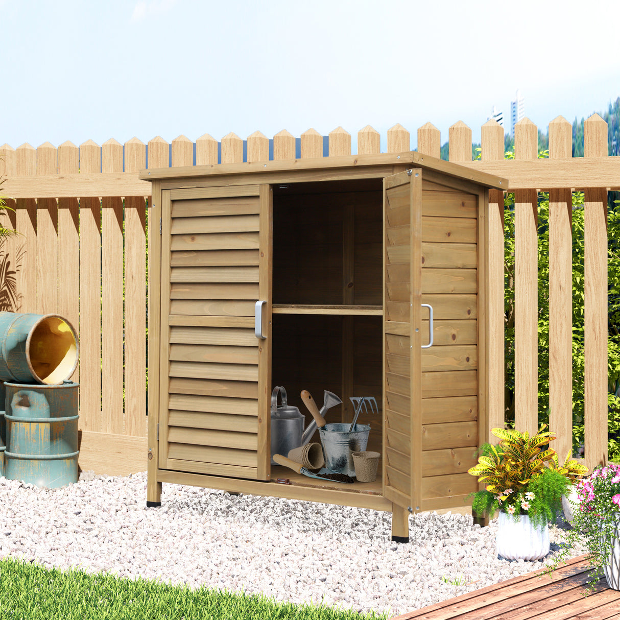 easycomfort casetta da giardino in legno di abete con tetto in bitume impermeabile 87x46.5x96.5cm