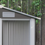 easycomfort casetta da giardino porta attrezzi in acciaio tetto inclinato e 4 prese d aria 152x132x188cm