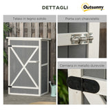 easycomfort casetta da giardino in legno di abete impermeabile capanno attrezzi da esterno 75x56x115cm
