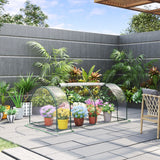 easycomfort serra da giardino a tunnel in acciaio e con copertura in pvc 200x100x80 cm trasparente e verde