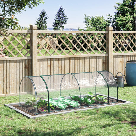 easycomfort oustunny serra da giardino con porte anteriori a cerniera in acciaio e pvc 250x100x80 cm