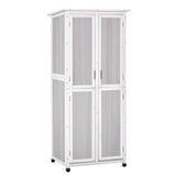 easycomfort easycomfort casetta porta attrezzi in legno di abete a 3 livelli con tetto in bitume 77x58x175 cm grigio