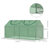 easycomfort serra da giardino con copertura in pe picchetti e bordi estesi 120x60x60cm verde