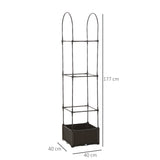 easycomfort easycomfort fioriera da esterno con vaso autoirrigante e griglia per rampicanti