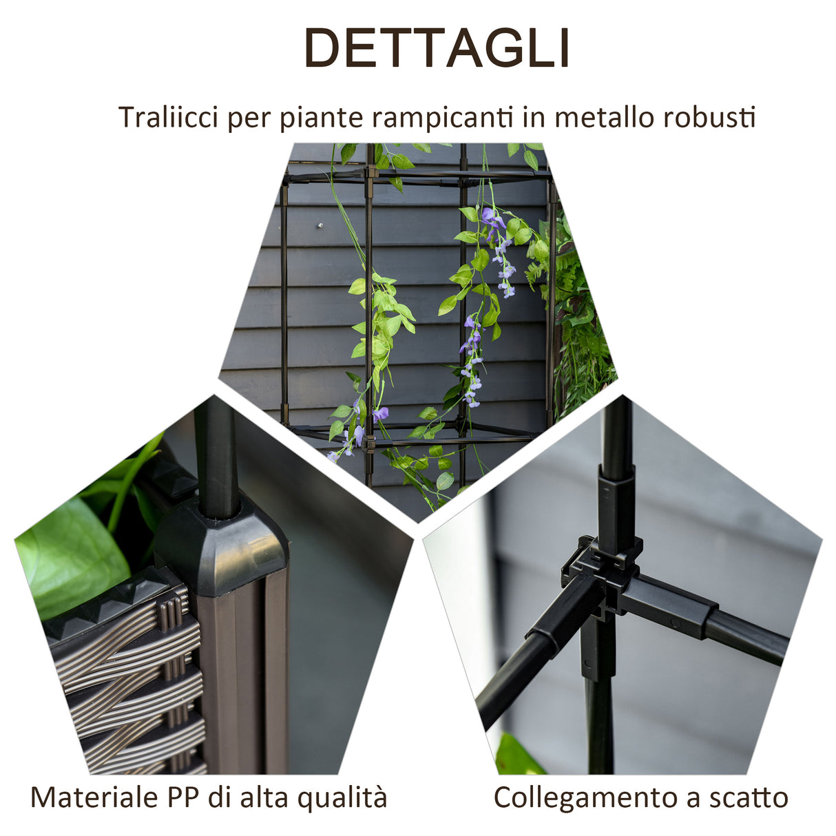 easycomfort easycomfort fioriera da esterno con vaso autoirrigante e griglia per rampicanti