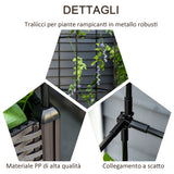 easycomfort easycomfort fioriera da esterno con vaso autoirrigante e griglia per rampicanti
