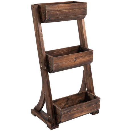 easycomfort easycomfort portapiante in legno 3 livelli fioriera da esterno per orto verticale