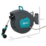 easycomfort avvolgitubo automatico a parete girevole a 180 tubo da 15m e pistola multifunzione 33143