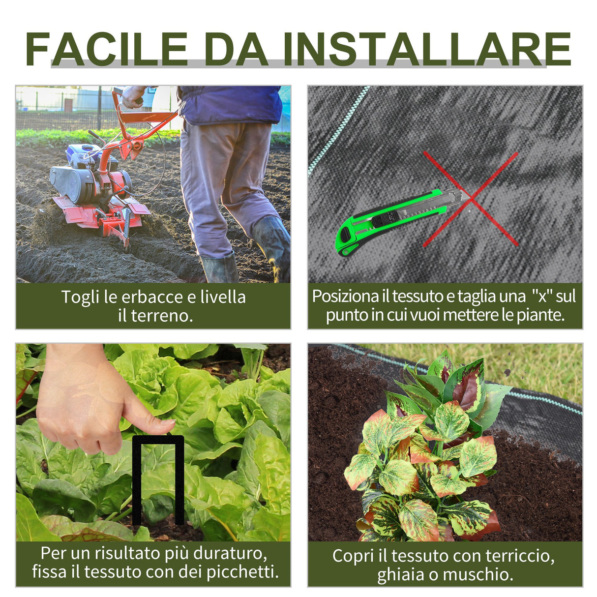 easycomfort easycomfort telo nero pacciamatura 50x2m per orto serra giardino drenante e traspirante con quadrettatura