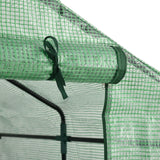 easycomfort serra da giardino con scaffali copertura in pe e porta avvolgibile 143x138x190 cm verde