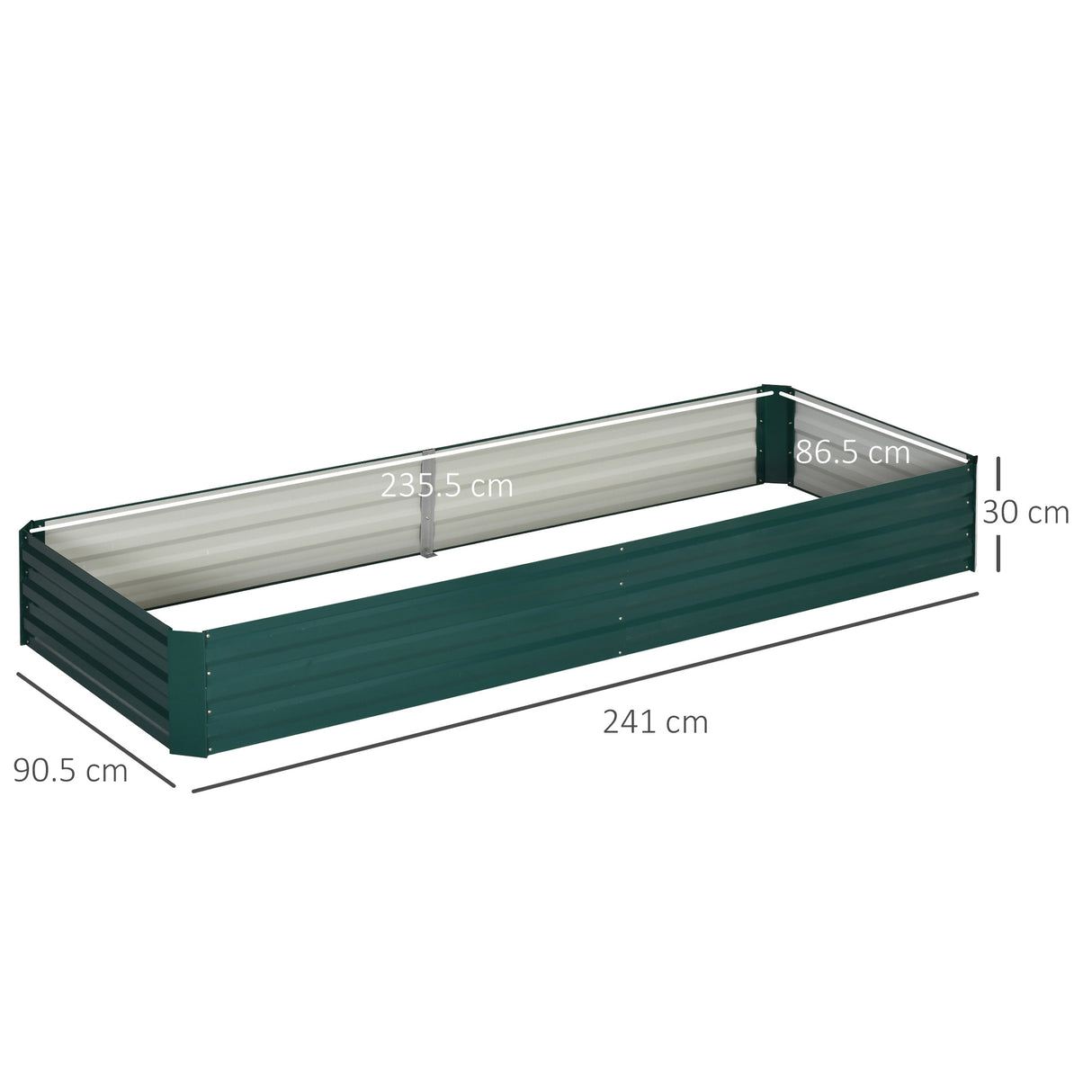 easycomfort letto per orto rialzato in metallo da esterno portapiante per fiori ed erbe 241x90 5x30cm