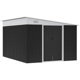 easycomfort ripostiglio da giardino con porta scorrevole in acciaio 345x280.5x169 201cm nero