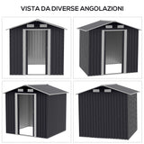 easycomfort capanno da giardino 2x1.5x1.9m in acciaio zincato doppia porta scorrevole e 4 prese d aria
