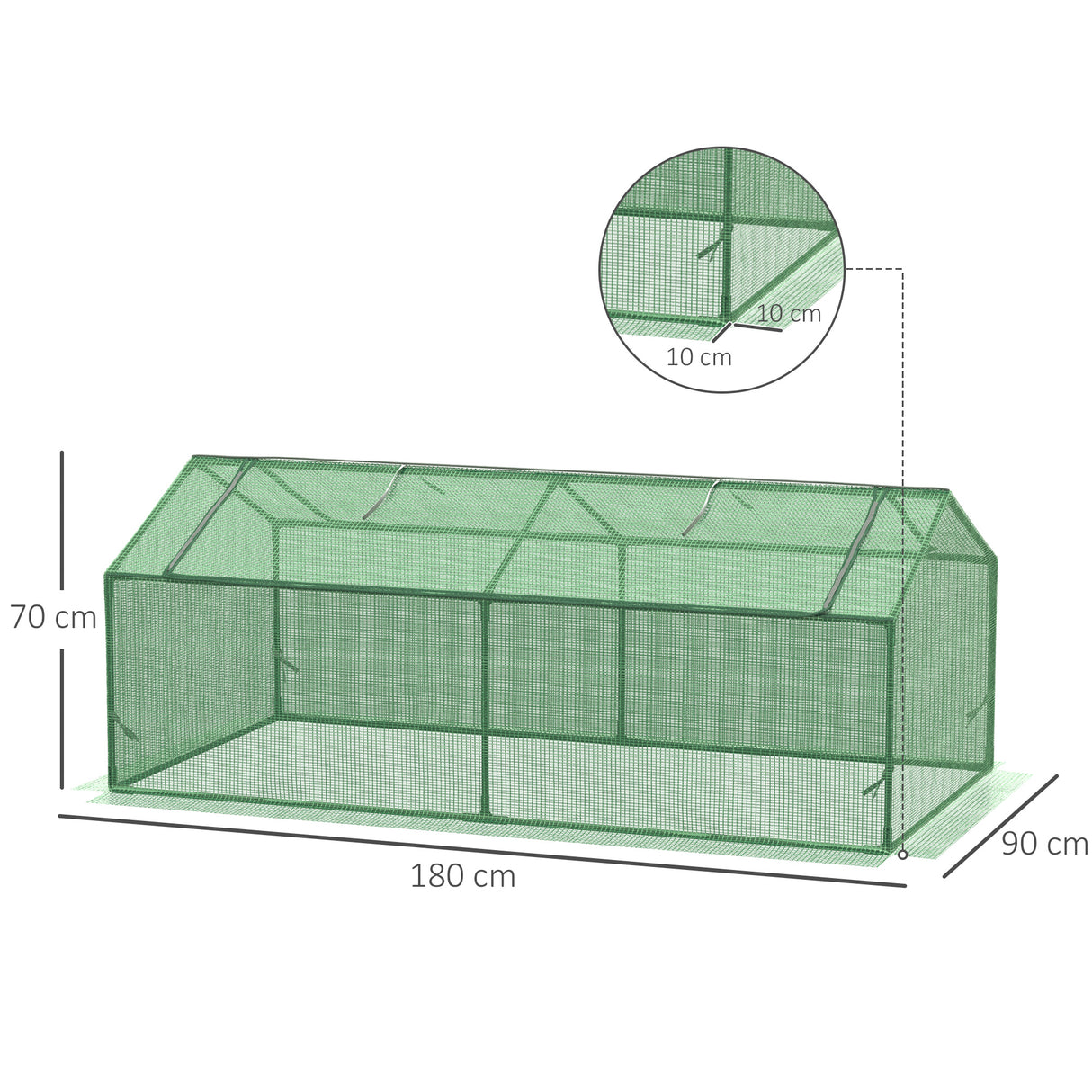 easycomfort easycomfort serra piccola per giardino e balcone con finestre e copertura in pe 180x90x70cm verde