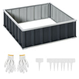 easycomfort letto per orto rialzato in acciaio fondo aperto e montaggio senza attrezzi 90x90x30cm