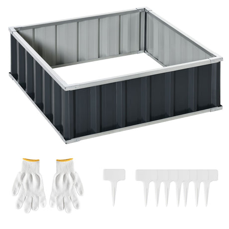 easycomfort letto per orto rialzato in acciaio fondo aperto e montaggio senza attrezzi 90x90x30cm